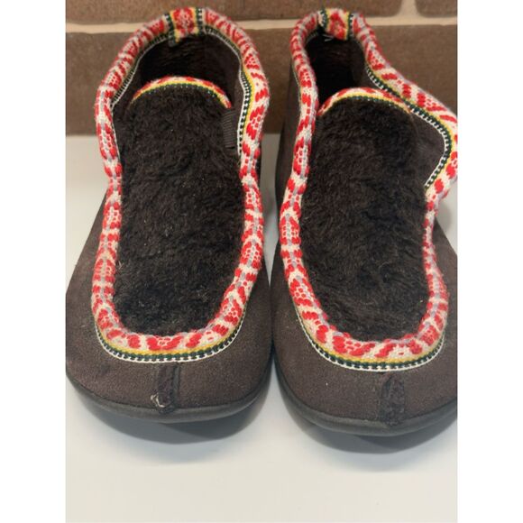 Woolrich Moccasin Slippers Women Size‎ 8.5-9.5 Brown Leather Shearling - Picture 7 of 11